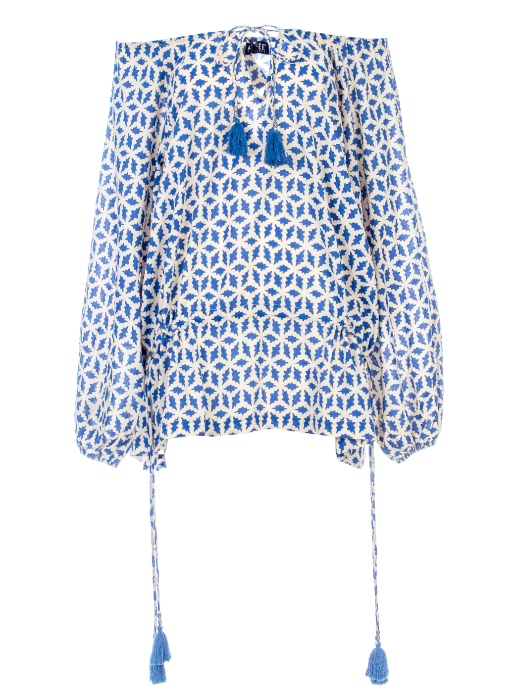 BLUSA MANICA AMPIA DETTAGLIO COULIS STAMPATO, 4 TG